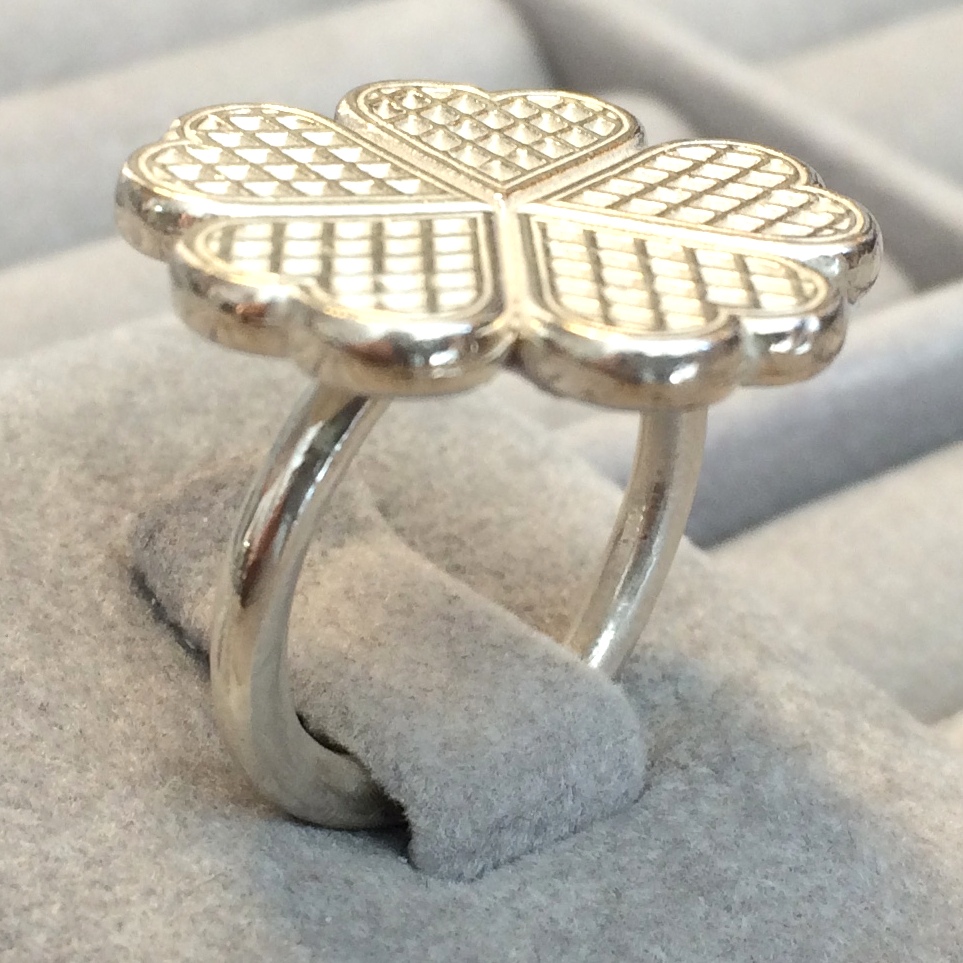 Vaffelplate ring forgylt