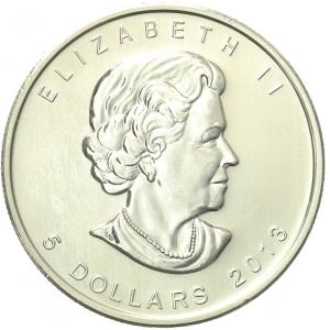 Maple Leaf,  sølvmynt 5$ – bullion