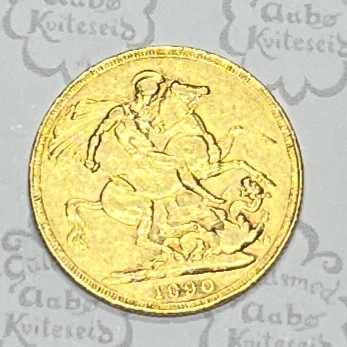 Gullmynt 1 Sovereign England 1890